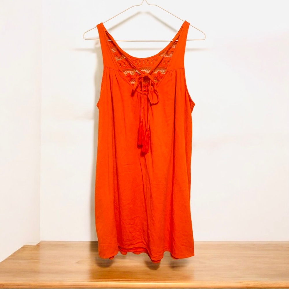 Bright Orange lace detailed dress